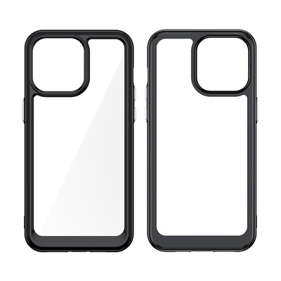 Verstärkte Hülle mit flexiblem Rahmen für iPhone 15 Pro Outer Space – rot