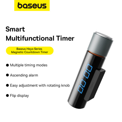 Baseus Heyo Series magnetic digital countdown timer with stopwatch function - black