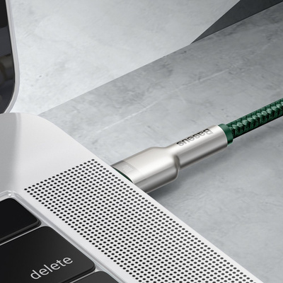 Baseus Cafule Series Metal Data USB-C / USB-C PD QC SCP 100W 5A 2 m Kabel - Grün