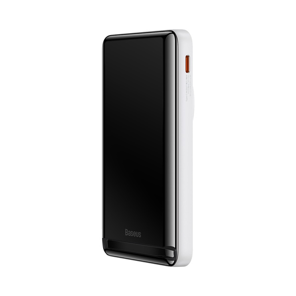 Baseus Magnetic Bracket Powerbank mit kabellosem Laden MagSafe 10000mAh 20W Overseas Edition weiß (PPCX000202) + USB Typ C Kabel Baseus Xiaobai Series 60W 0,5m