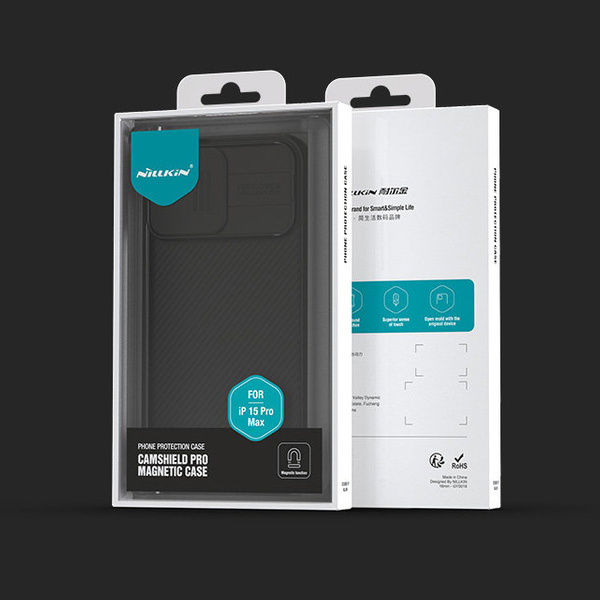 Nillkin CamShield Pro Magnetic Case for iPhone 15 Pro with Camera Protector - Black
