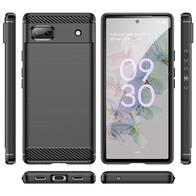 Carbon Case Flexible cover for Google Pixel 6a black