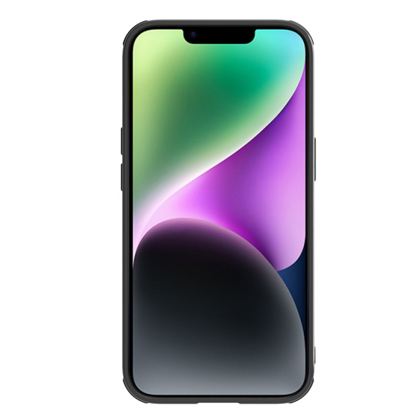 Nillkin Synthetic Fiber S Case iPhone 14 Plus Hülle mit Kameraabdeckung, schwarz