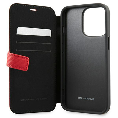 Ferrari FESAXFLBKP13LRE iPhone 13 Pro / 13 6.1&quot; red/red book On Track Carbon Stripe