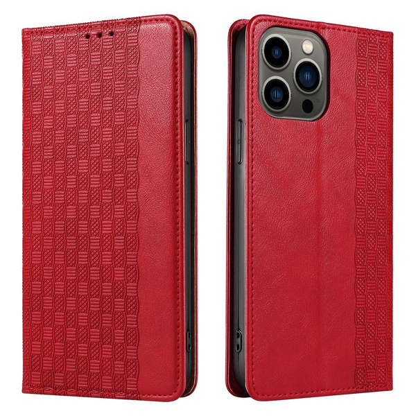 Magnet Strap Case Case for iPhone 12 Pro Max Pouch Wallet + Mini Lanyard Pendant Red