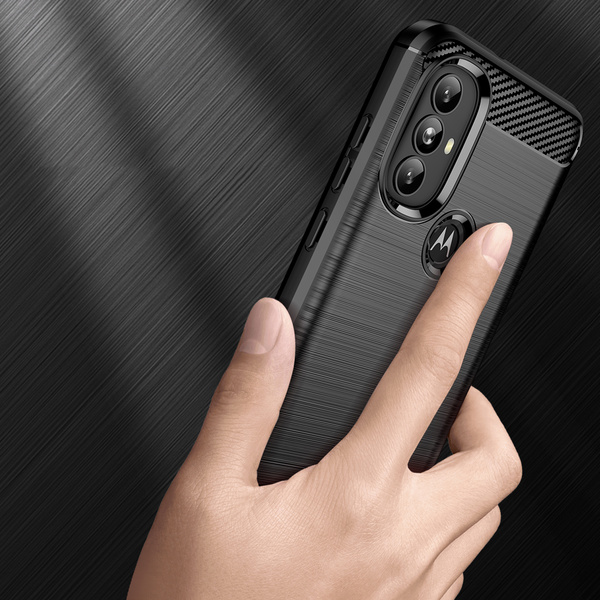 Carbon Case Flexible Hülle Motorola Moto G Power 2022 schwarz