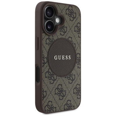Etui Guess 4G Circle Classic Logo MagSafe na iPhone 16 - brązowe