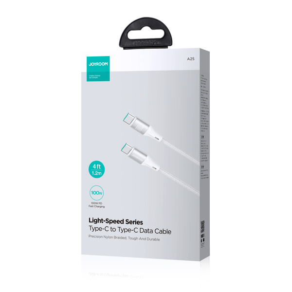Joyroom Light-Speed ​​Series S-A25 USB-C / USB-C cable 100W 1.2m - white