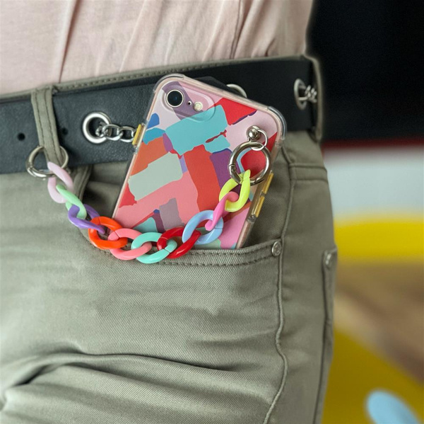 Color Chain Case Gel flexible elastische Hülle mit Kettenanhänger für Samsung Galaxy A72 4G mehrfarbig (2)