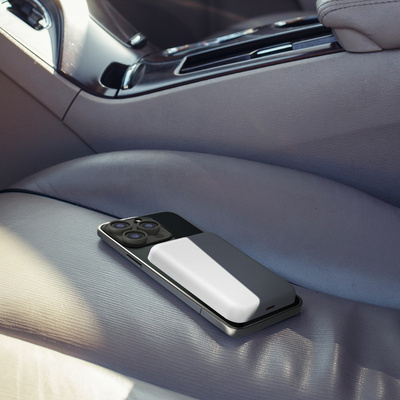 Wozinsky WRW349YWS Magnetische Powerbank, 10.000 mAh, Weiß