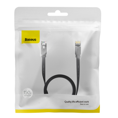 Baseus Speed Six flat network cable RJ45 1000Mbps 1.5m black (WKJS000001)