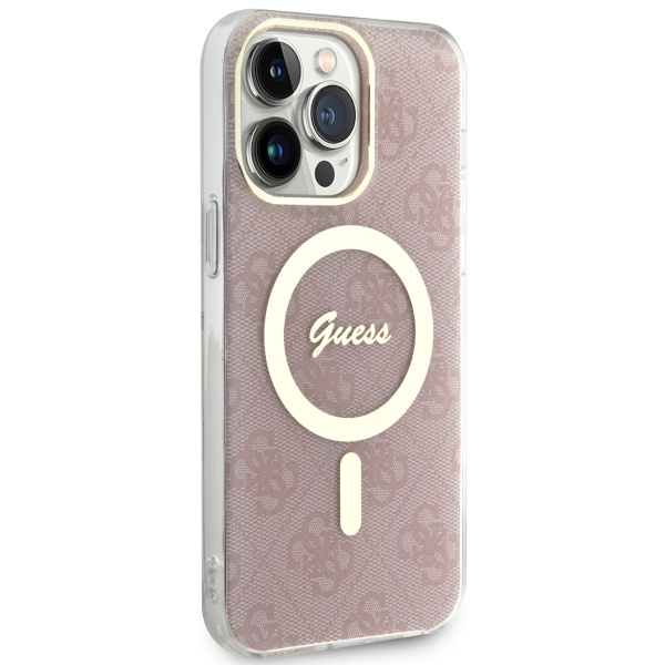 Etui Guess 4G MagSafe na iPhone 13 Pro Max - różowe