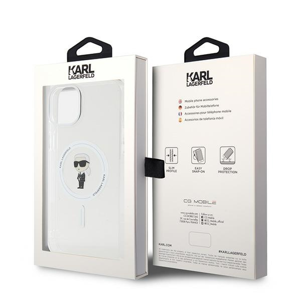 Etui Karl Lagerfeld IML Ikonik MagSafe na iPhone 15 Plus - przezroczyste