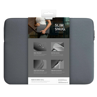 Uniq Neopren-Laptophülle 16 Zoll, wasserabweisende Zypern-Hülle – grau