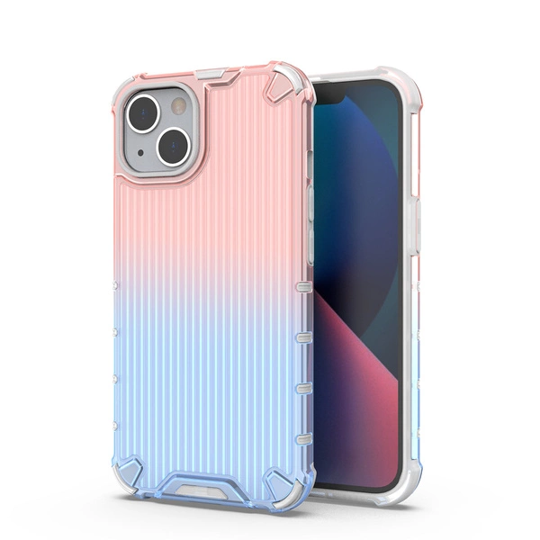 Ombre Protect Case for iPhone 14 pink and blue armored case