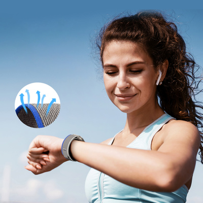 Sport Velcro Strap for Apple Watch Ultra / 9 / 8 / 7 / 6 / SE / 5 / 4 / 3 / 2 / 1 (42, 44, 45, 49 mm) Dux Ducis Strap YJ Version - Blue-Grey