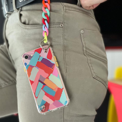 Color Chain Case Gel flexible elastische Hülle mit Kettenanhänger für Samsung Galaxy A22 5G mehrfarbig (2)