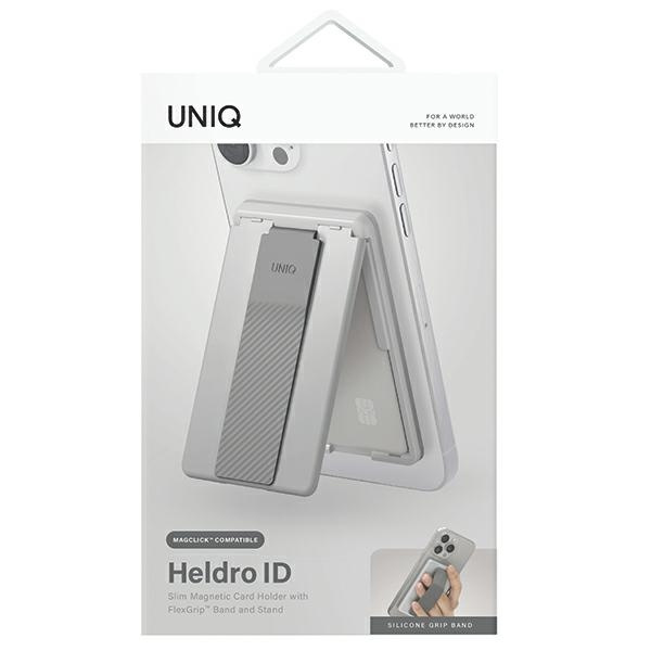 Uniq Heldro ID magnetic wallet with support and wristband - gray