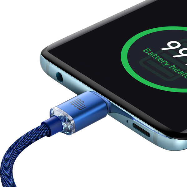 Baseus CAJY000703 USB-C – USB-C PD-Kabel 100 W 480 Mbit/s 2 m – blau