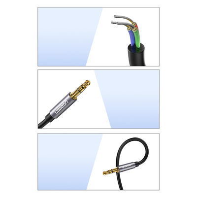 Ugreen adapter mini jack 3.5mm 0.5m blue (AV118)