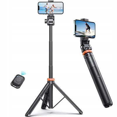 Tech-Protect L03S Bluetooth-Selfie-Stick mit Fernbedienung, Stativ bis 148 cm und 180 Kopf – Schwarz
