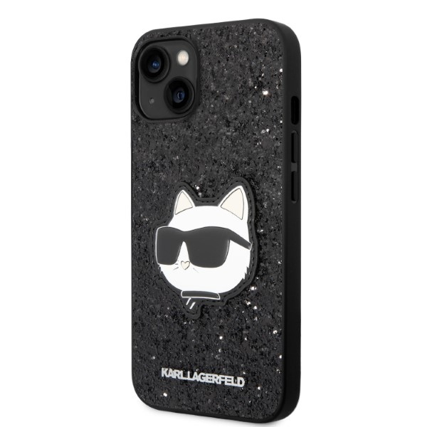 Karl Lagerfeld KLHCP14MG2CPK iPhone 14 Plus 6,7&quot; schwarz/schwarzes Hardcase Glitter Choupette Patch