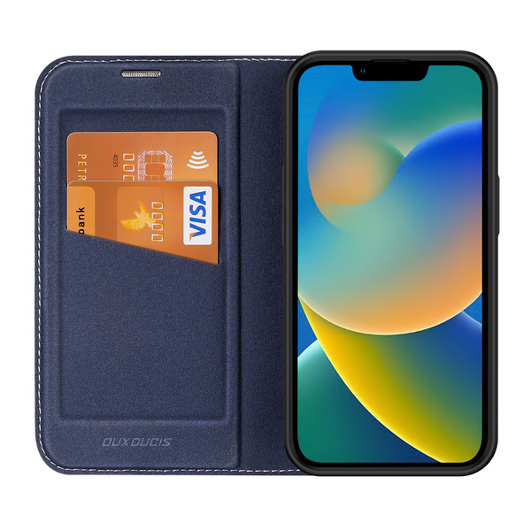 Dux Ducis Skin X2 Hülle für iPhone 14 Plus Hülle mit Magnetklappe blau