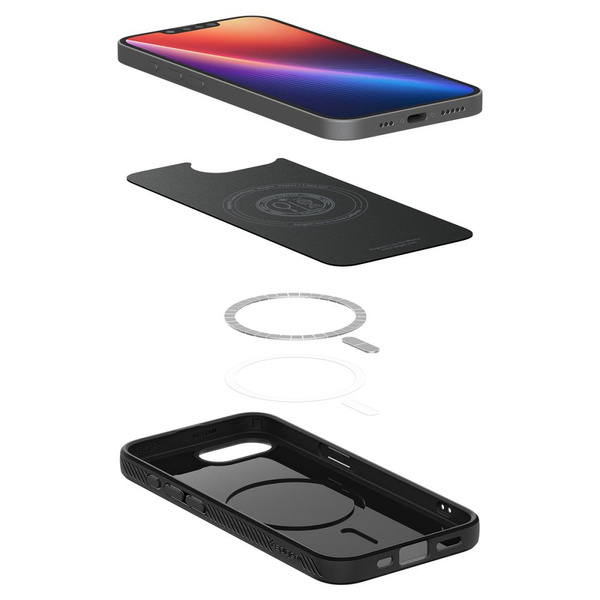 Spigen Liquid Air Mag MagSafe iPhone 16e Hülle - Mattschwarz