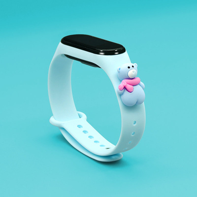 Strap Xmas Wristband for Xiaomi Mi Band 4 / Mi Band 3 Christmas Silicone Strap Bracelet Blue (Teddy Bear)