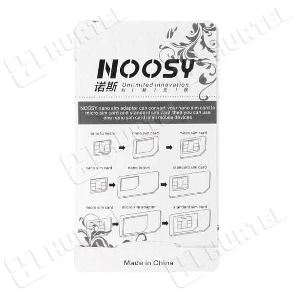 Noosy Adapter Nano Micro Sim 3in1 iPhone Set + key