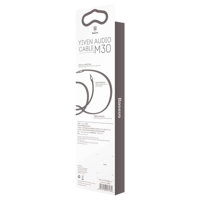 Baseus Yiven M30 Stereo AUX 3,5 mm Audiokabel Stecker Miniklinke 1m silber-schwarz (CAM30-BS1)