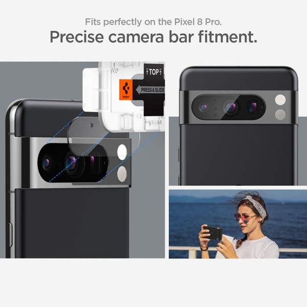 Spigen Optik.tR EZ Fit Kameraschutz für Google Pixel 8 Pro – transparent 2 Stk.