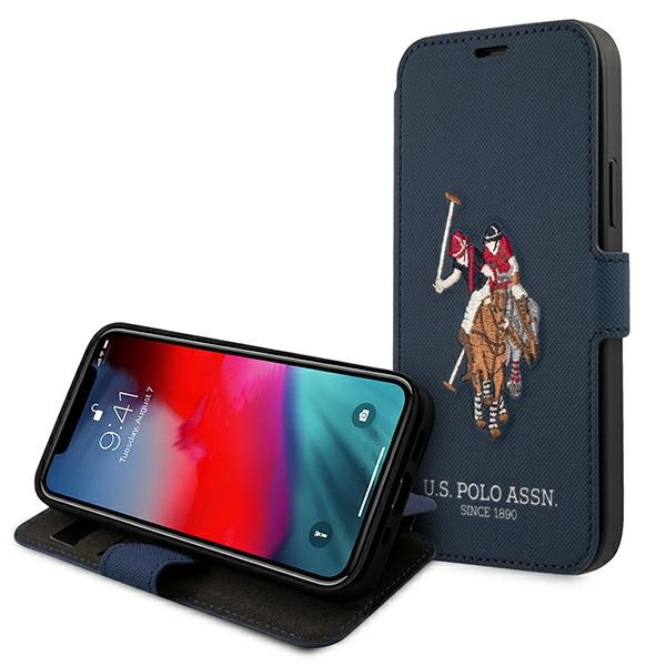 Etui U.S. Polo Assn. Embroidery Collection na iPhone 12 Pro Max - granatowe