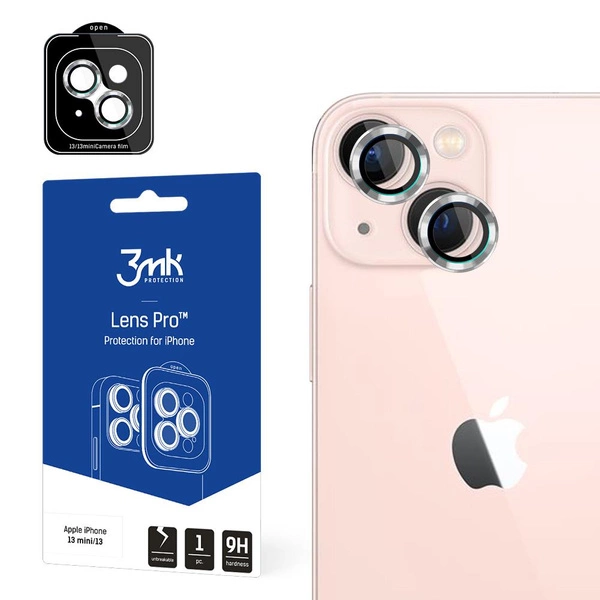 Vetro della fotocamera per iPhone 13 mini 9H per obiettivo serie 3mk Lens Protection Pro - argento