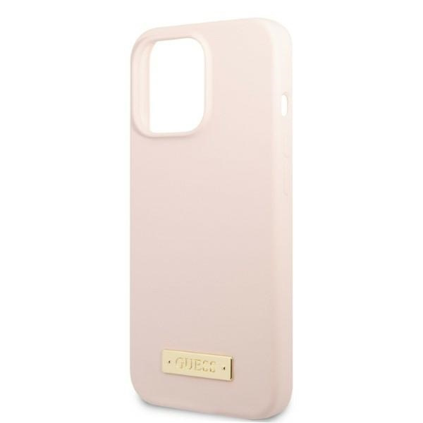 Guess GUHMP13XSPLP iPhone 13 Pro Max 6.7&quot; pink/pink hard case Silicone Logo Plate MagSafe