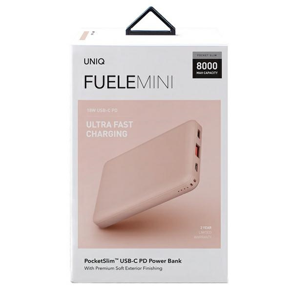 Powerbank Uniq Fuele mini 8000mAh USB-C 18W PD - rosa