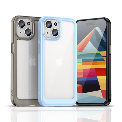iPhone 15 Outer Space reinforced case with flexible frame - transparent