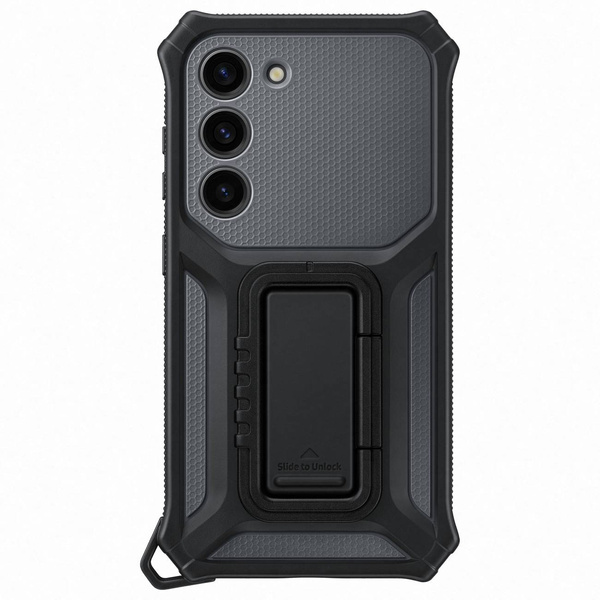 [B WARE] Samsung Rugged Gadget Case für Samsung Galaxy S23 Rugged Cover Ring Holder Stand grau (EF-RS911CBEGWW)