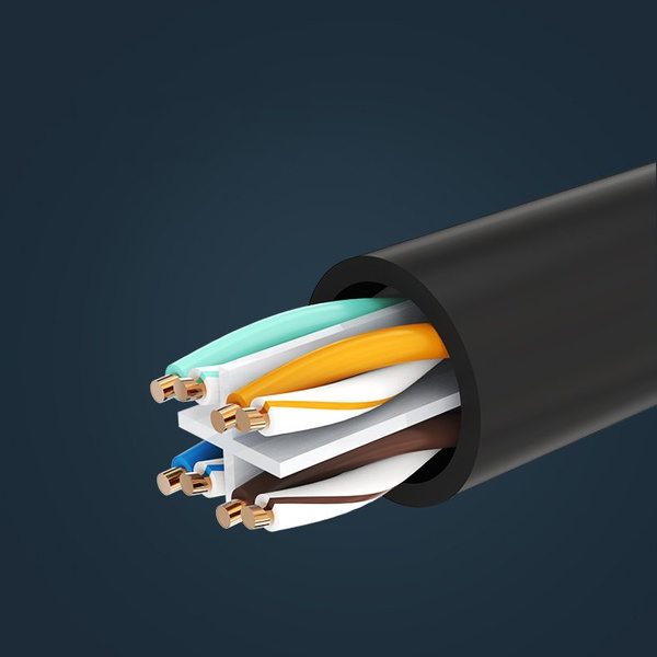 Ugreen NW112 11283 Network Ethernet Cable RJ45 (Female) - RJ45 (Male) F/UTP Cat. 6 1 Gbps 5m - black
