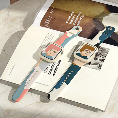 Strap Moro opaska do Apple Watch 9 / 8 / 7 / 6 / SE / 5 / 4 / 3 / 2 (41mm / 40mm / 38mm) silikonowy pasek bransoletka do zegarka wzór 6
