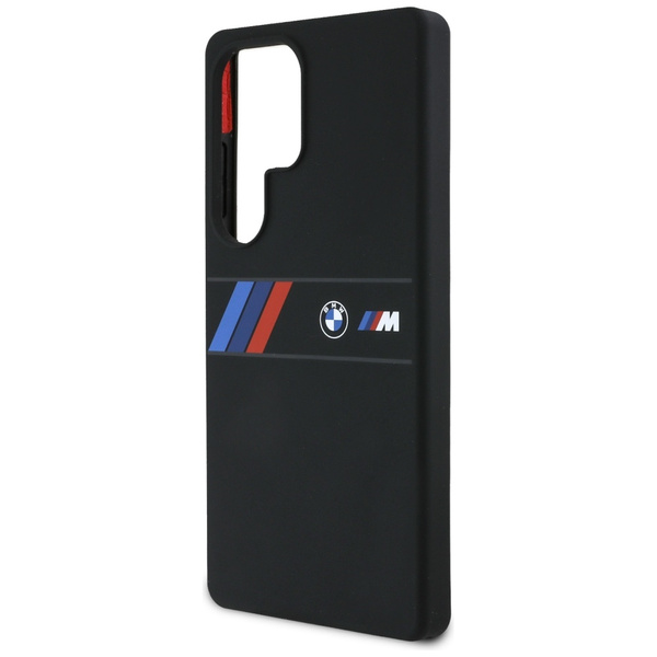 BMW Silicone Middle Tricolor Stripes MagSafe Case for Samsung Galaxy S25 Ultra - Black