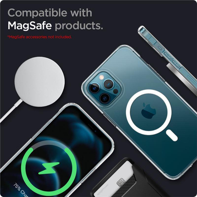 Spigen Ultra Hybrid Mag-Hülle mit MagSafe für iPhone 12 Pro Max – Weiß