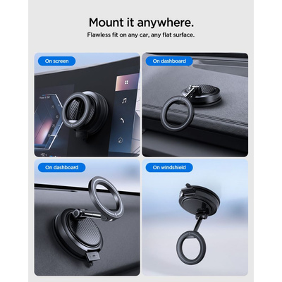 Uchwyt samochodowy Spigen STK100 VacuumLock MagSafe - czarny