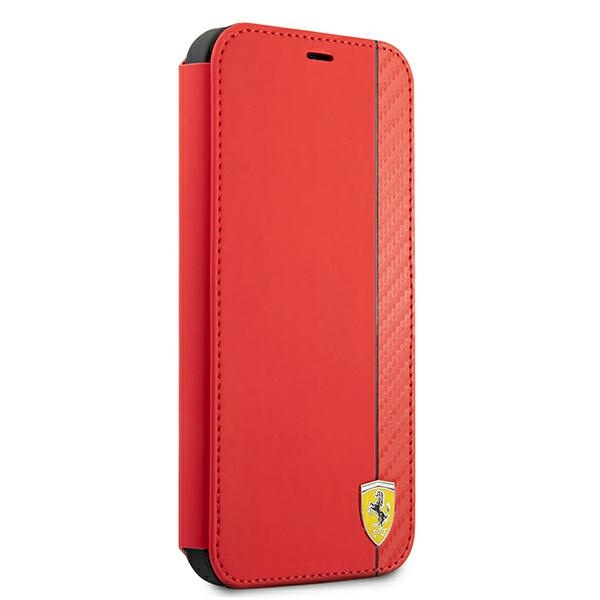 Ferrari FESAXFLBKP13LRE iPhone 13 Pro / 13 6.1&quot; rot/rotes Buch On Track Carbon Stripe