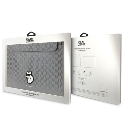 Karl Lagerfeld Saffiano Monogram Choupette case for a 14&quot; laptop - silver