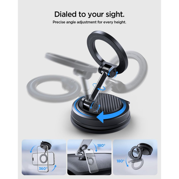 Uchwyt samochodowy Spigen STK100 VacuumLock MagSafe - czarny