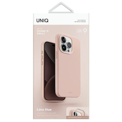 Uniq Lino Hue Magclick Charging case for iPhone 15 Pro - pink