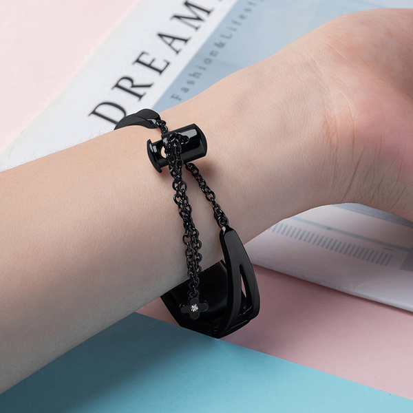 Metallarmband für Xiaomi Mi Band 3 / 4 / 5 / 6 Band Strap - Schwarz