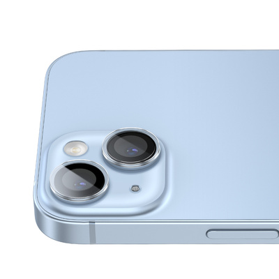 Baseus Panzerglas für iPhone 14 / iPhone 14 Plus Kameralinsen transparent + Reinigungsset