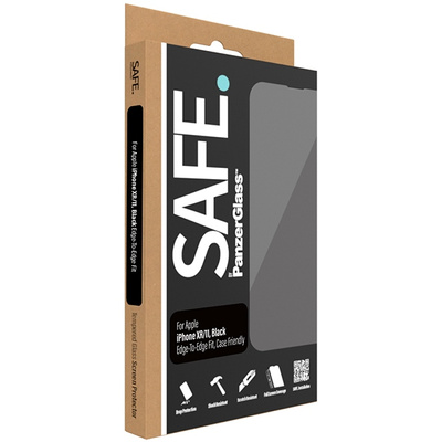 Szkło hartowane SAFE by PanzerGlass Edge-to-Edge na iPhone 11 / Xr - z czarną ramką